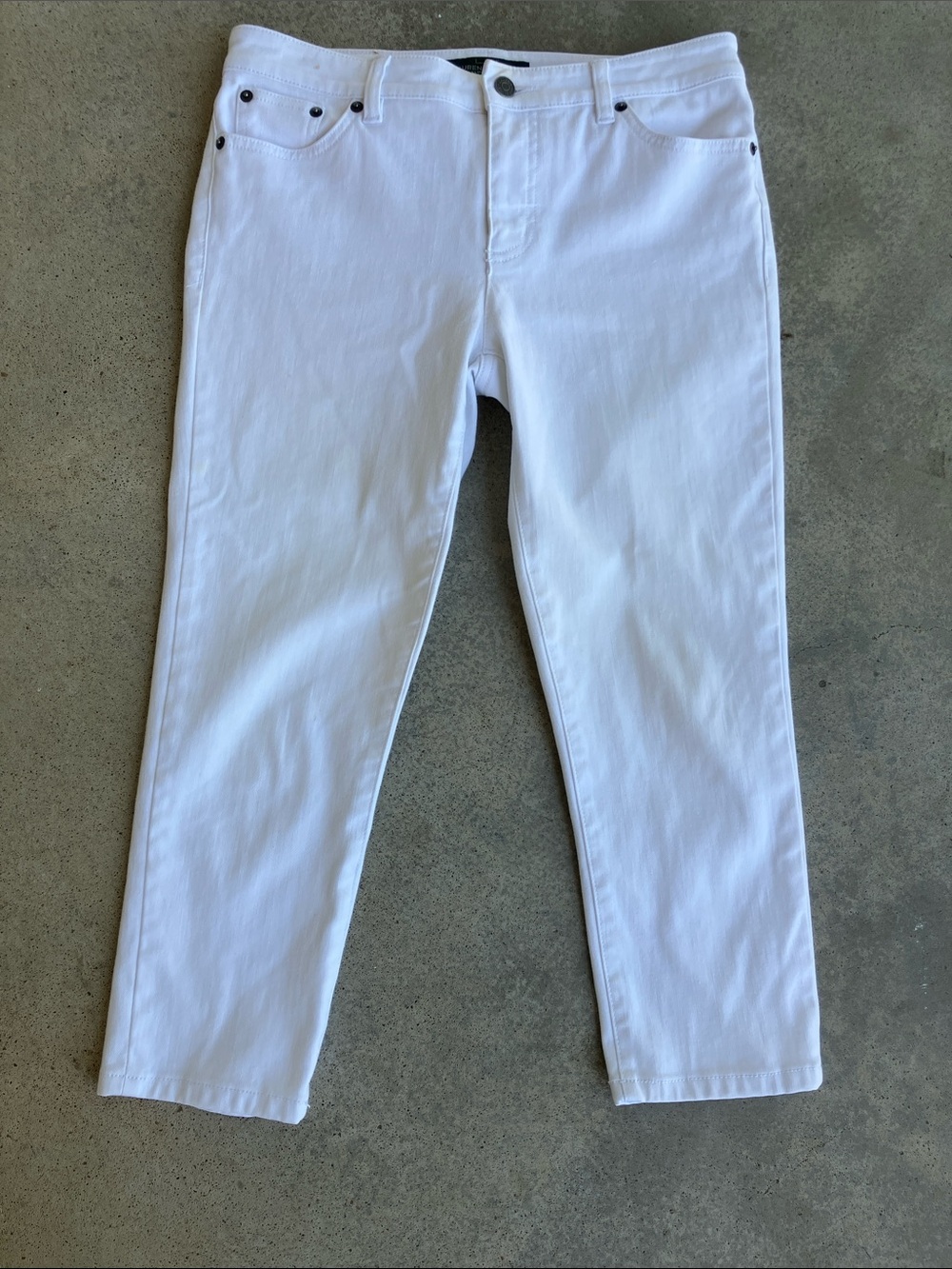 Lauren Ralph Lauren White Cropped Jeans, 6P